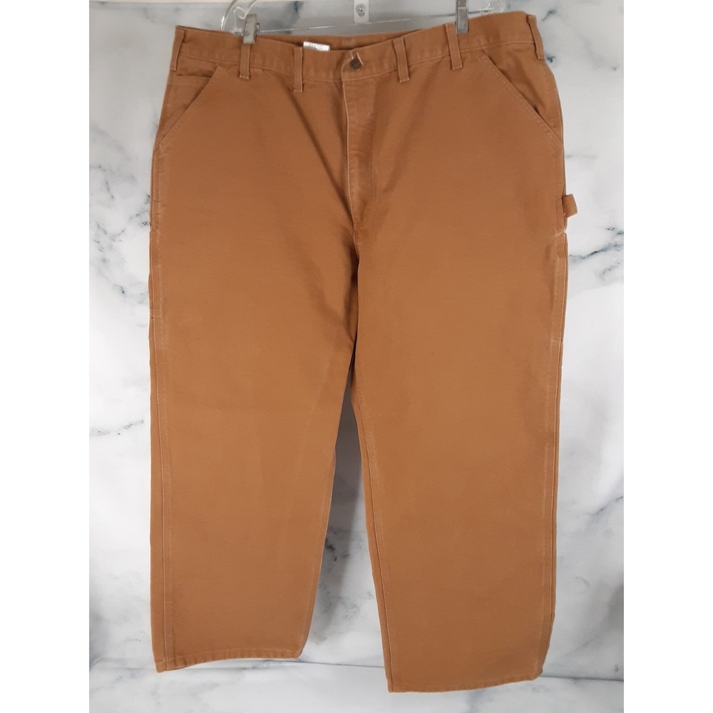 Carhartt 44x30 Dungaree Fit Carpenter Pants Men B11 BRN Heavy Canvas Made in USA